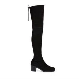 NIB Black Suede Darla Thigh-High Boots